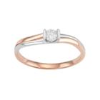 Two Tone 10k Gold 1/6 Carat T.w. Diamond Promise Ring, Women's, White