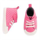 Baby Girl Carter's High Top Dotted Crib Shoes, Size: 0-3 Months, Pink