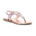 Candie's&reg; Women's Rhinestone Perforated Slingback Thong Sandals, Size: Large, Pink Ovrfl