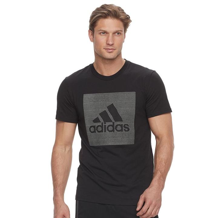 Men's Adidas Mesh Logo Tee, Size: Xxl, Black
