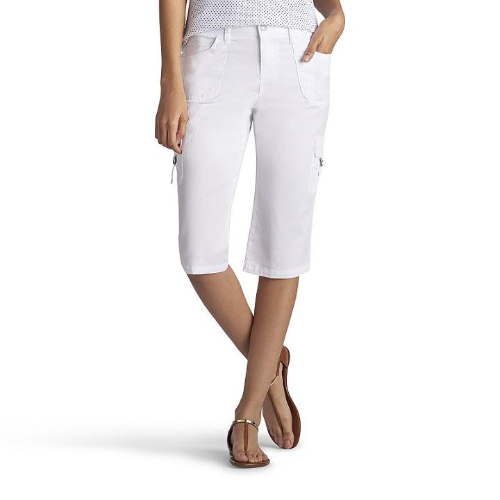 Petite Lee Edy Skimmer Capris, Women's, Size: 6 Petite, White