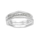 Lc Lauren Conrad Teardrop, Hexagon & Pave Ring Set, Women's, Size: 7.50, Silver