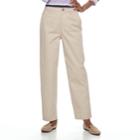 Women's Croft & Barrow&reg; Relaxed Twill Pants, Size: 16, Lt Beige