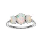 Sterling Silver Lab-created Opal 3-stone Ring, Women's, Size: 7, White