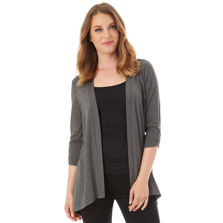 Women's Apt. 9&reg; Lace Back Cardigan, Size: Xxl, Dark Grey