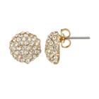 Duchess Of Dazzle Crystal 14k Gold-plated Button Stud Earrings, Women's, Yellow