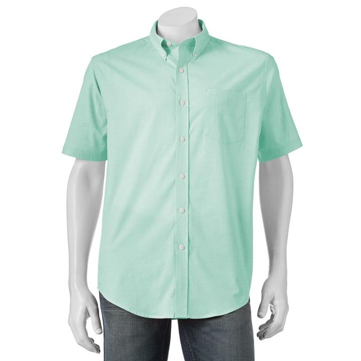 Men's Croft & Barrow&reg; True Comfort Classic-fit Stretch Button-down Shirt, Size: Large, Brt Green
