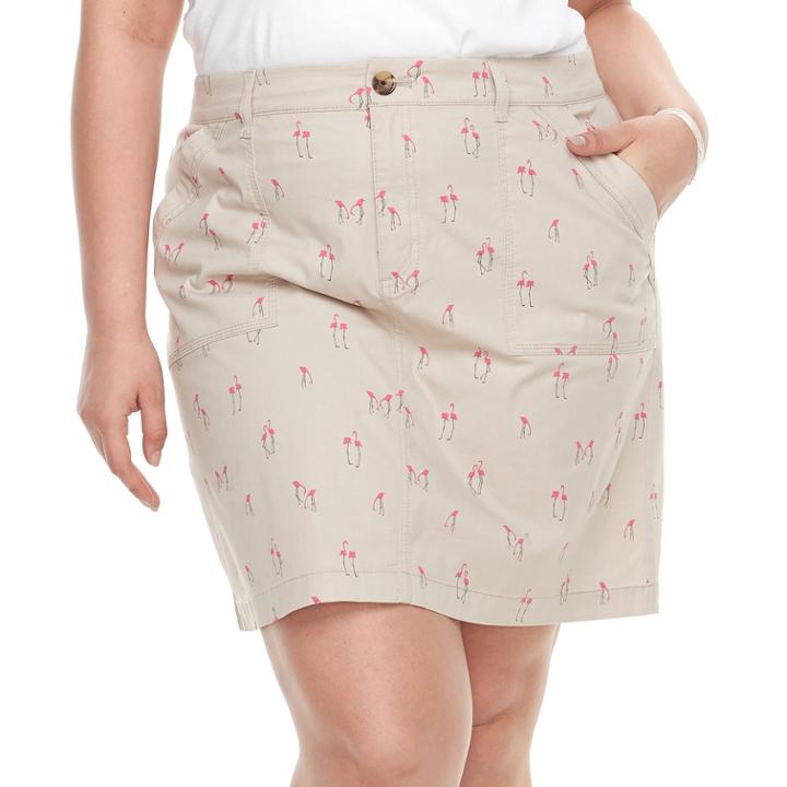 Plus Size Croft & Barrow&reg; Twill Skort, Women's, Size: 16 W, Lt Beige