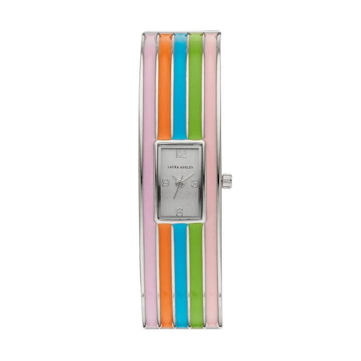 Laura Ashley Women's Striped Cuff Watch, Size: Small, Multicolor