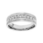 Simply Vera Vera Wang Men's 14k White Gold 1/2 Carat T.w. Diamond Wedding Band, Size: 10