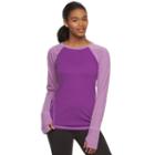 Women's Tek Gear&reg; Printed Raglan Layering Tee, Size: Large, Med Purple