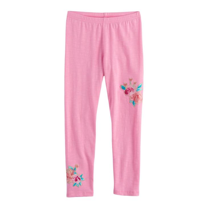 Girls 4-12 Sonoma Goods For Life&trade; Embellished Leggings, Size: 10, Med Pink