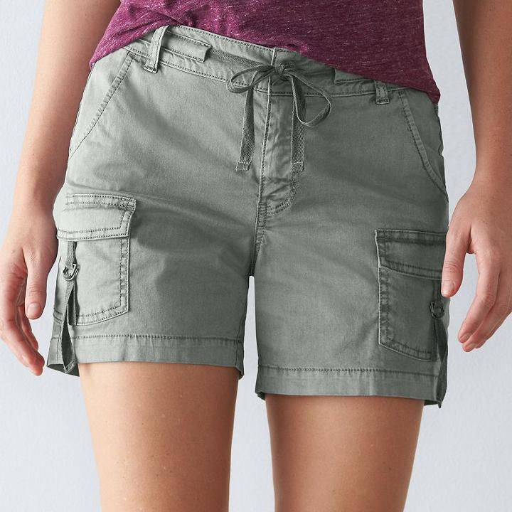 Women's Sonoma Goods For Life&trade; Twill Utility Shorts, Size: 16, Lt Green