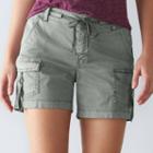 Women's Sonoma Goods For Life&trade; Twill Utility Shorts, Size: 16, Lt Green