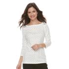 Women's Croft & Barrow&reg; Button-shoulder Top, Size: Small, White