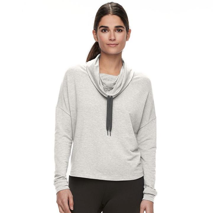 Women's Tek Gear&reg; Cowlneck Sweatshirt, Size: Large, Light Grey