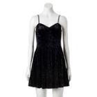 Juniors' Candie's&reg; Velvet Skater Dress, Girl's, Size: Small, Black