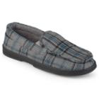Perry Ellis Men's Plaid Moccasin Slippers, Size: Xl, Grey