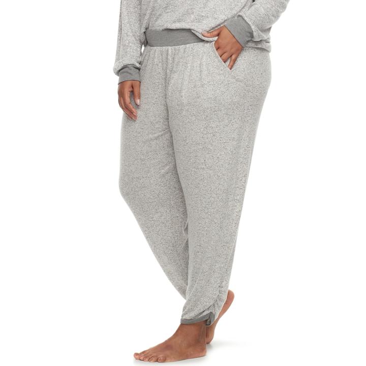 Plus Size Sonoma Goods For Life&trade; Lounge Jogger Pants, Women's, Size: 2xl, Light Grey