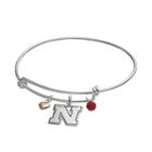 Fiora Sterling Silver Nebraska Cornhuskers Charm Bangle Bracelet, Women's, Red