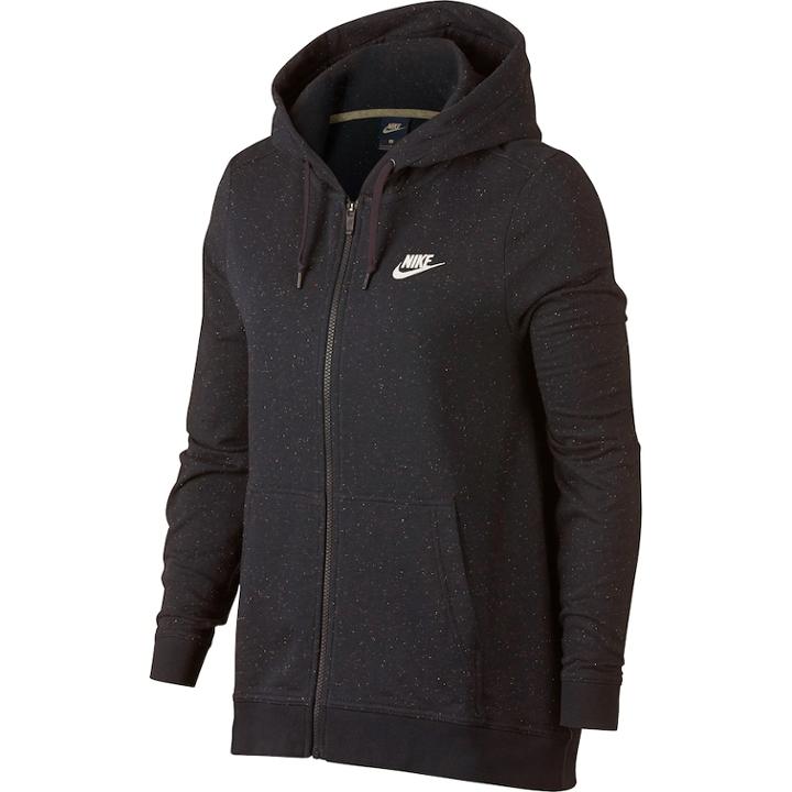 Women's Nike Speckle Fleece Zip-up Hoodie, Size: Medium, Grey (charcoal)