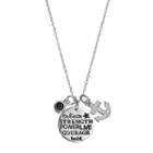 Charmed By Diamonds 1/10 Carat T.w. Diamond & Onyx Strength Charm Pendant, Women's, Size: 18, Black