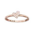 10k Rose Gold 1/10 Carat T.w. Diamond Heart Ring, Women's, Size: 7, White