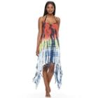 Exist, Women's Tie-dye Frayed Cover-up, Multicolor