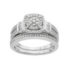Always Yours Sterling Silver 1/2 Ct. T.w. Diamond Engagment Ring Set, Women's, Size: 7, White