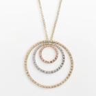 Diamond Fascination 14k Gold Tri-tone Circle Pendant, Women's, Size: 18, White