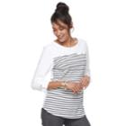 Women's Croft & Barrow&reg; Roll-tab Pique Top, Size: Large, White