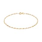 Barefootsies 14k Gold Plated Singapore Chain Anklet, Women's, Size: 9, Yellow