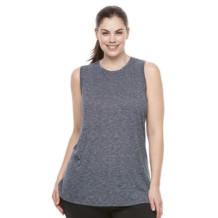 Plus Size Tek Gear&reg; Easy Fit High-low Tank, Women's, Size: 3xl, Dark Blue