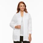 Plus Size Croft & Barrow&reg; Pointelle Open-front Cardigan, Women's, Size: 2xl, White