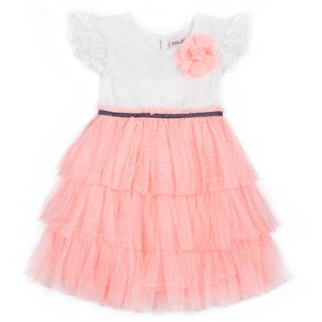 Girls 4-6x Little Lass Tiered Tulle Dress, Size: 6x, Natural
