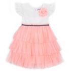 Girls 4-6x Little Lass Tiered Tulle Dress, Size: 6x, Natural