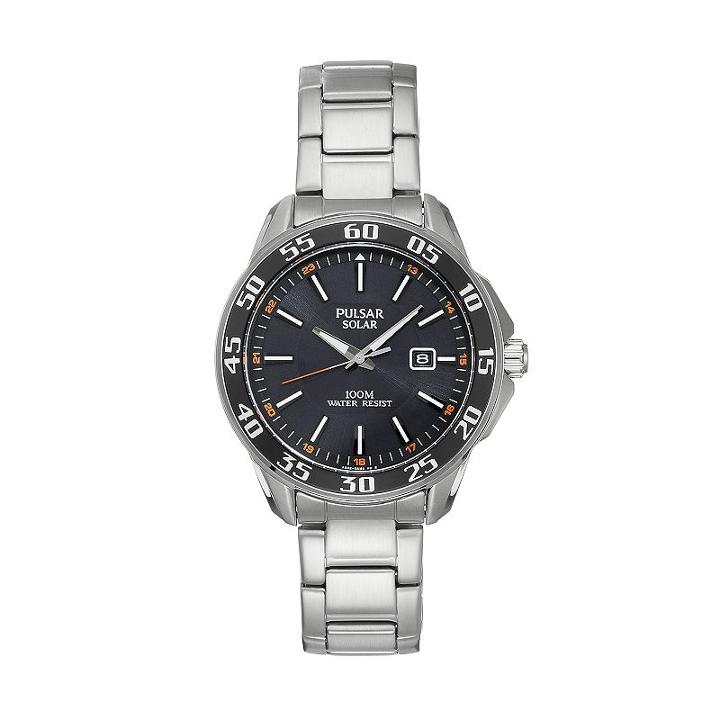 Pulsar Men's On The Go Stainless Steel Solar Watch - Px3121, Silver