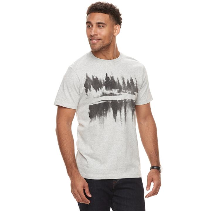 Men's Apt. 9&reg; Lake Reflections Graphic Tee, Size: Medium, Dark Beige