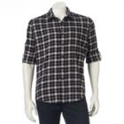 Men's Apt. 9&reg; Modern-fit Plaid Flannel Button-down Shirt, Size: Medium, Red