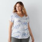 Plus Size Sonoma Goods For Life&trade; Essential V-neck Tee, Women's, Size: 2xl, Blue
