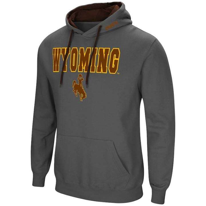 Men's Wyoming Cowboys Pullover Fleece Hoodie, Size: Xl, Grey