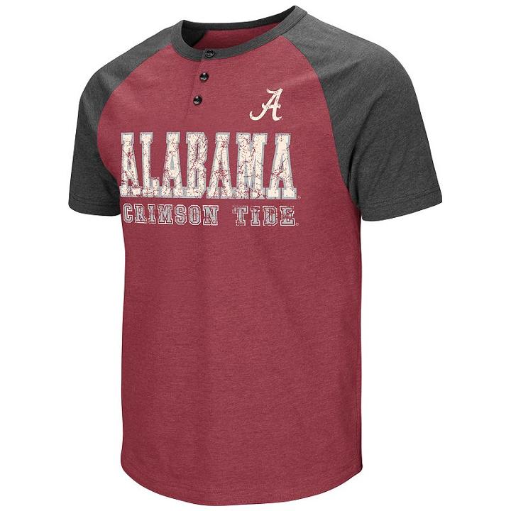 Men's Colosseum Alabama Crimson Tide Spotter Henley, Size: Small, Dark Red