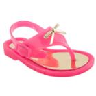 Baby Girl Wee Kids Pink Jelly Thong Sandal Crib Shoes, Size: 4, Dark Pink