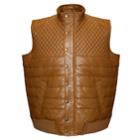 Men's Franchise Club Geo Quilted Satin-lined Lambskin Leather Vest, Size: Xxl, Red/coppr (rust/coppr)
