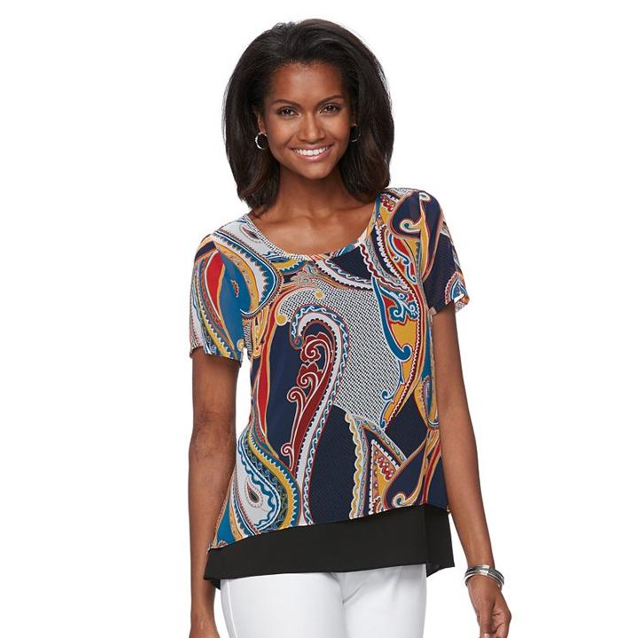 Women's Dana Buchman Chiffon Popover Top, Size: Small, Med Blue