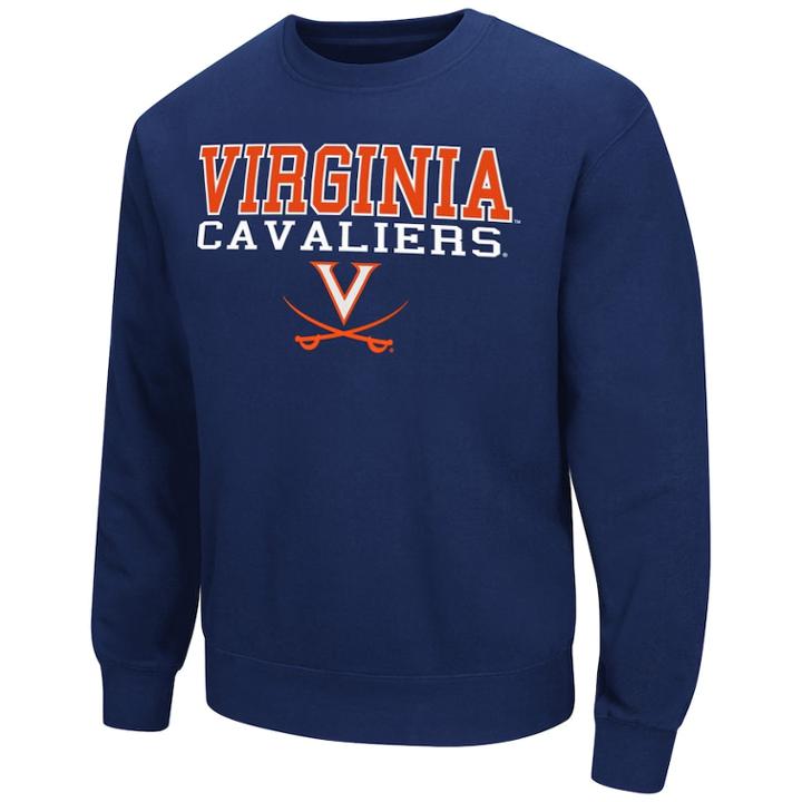 Men's Virginia Cavaliers Fleece Sweatshirt, Size: Xxl, Blue (navy)