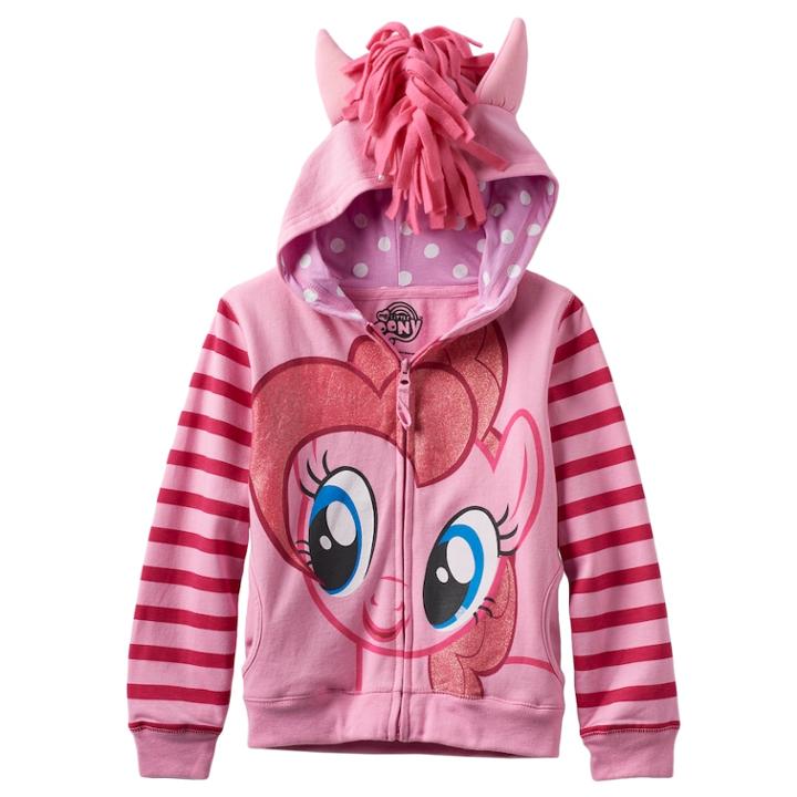 Girls 4-6x My Little Pony Pinkie Pie Glitter Hoodie, Size: 6x, Brt Pink