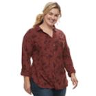 Plus Size Sonoma Goods For Life&trade; Utility Tunic, Women's, Size: 2xl, Red/coppr (rust/coppr)