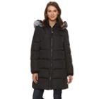 Women's Gallery Hooded Puffer Down Puffer Jacket, Size: Small, Black