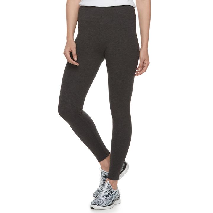 Petite Croft & Barrow&reg; Tummy Control Midrise Leggings, Women's, Size: Pl Short, Dark Grey